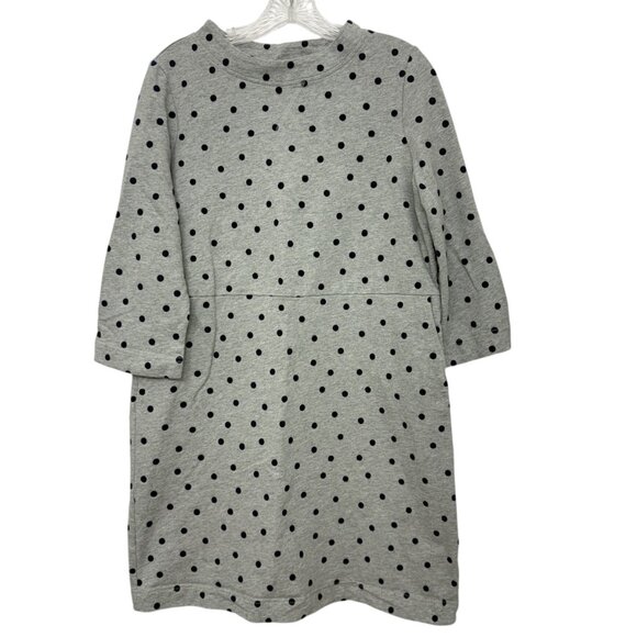 Boden Livia Gray Polkadot Sweatshirt Dress 3/4 sleeves Women's size 12 R - Picture 4 of 7